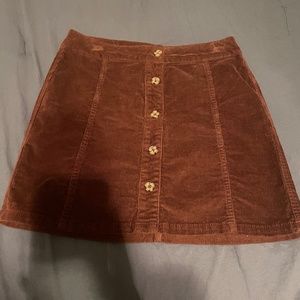 Falls Creek Burgundy Corduroy Button Up Skirt